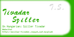 tivadar sziller business card